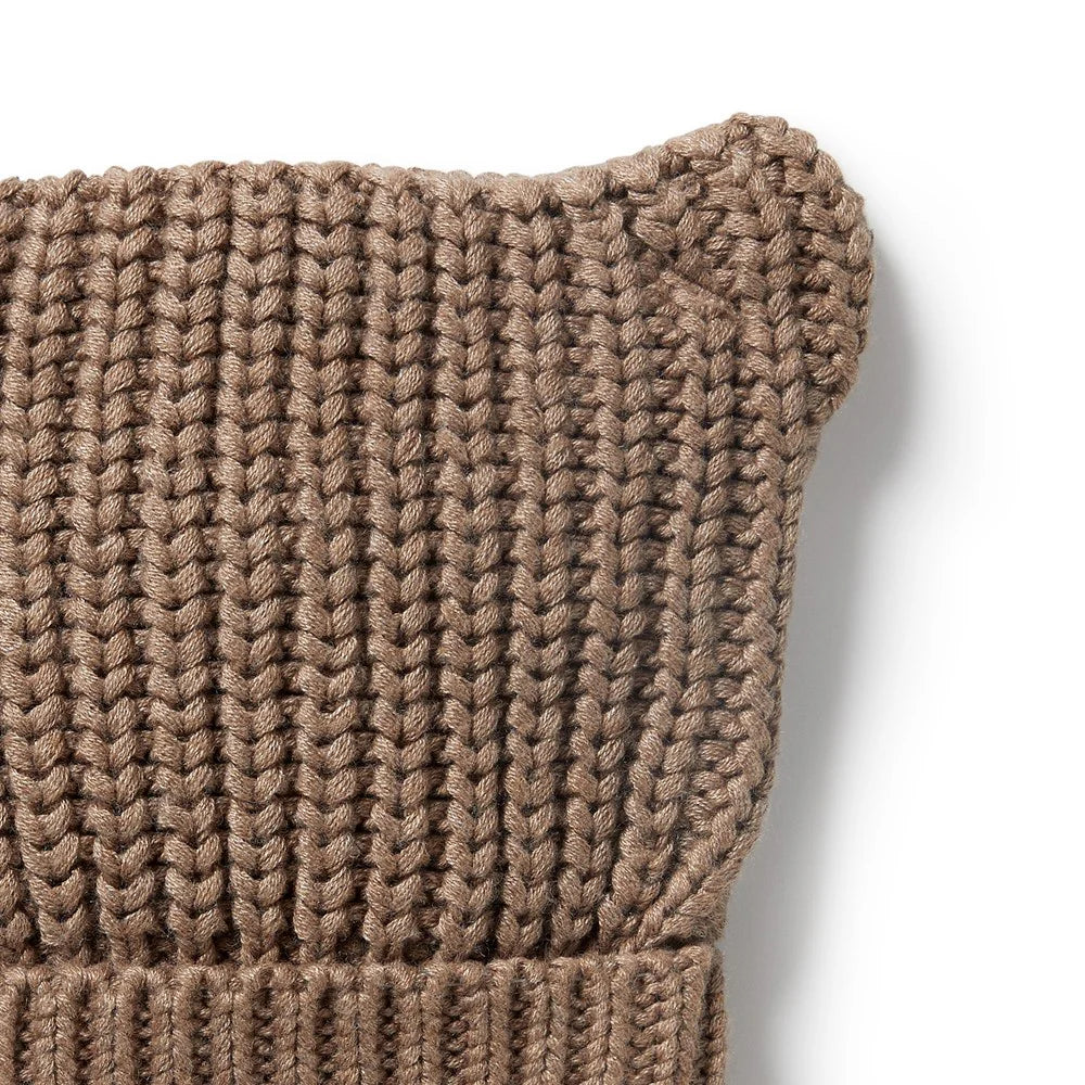 Coco Speckle Organic Knitted Bear Hat