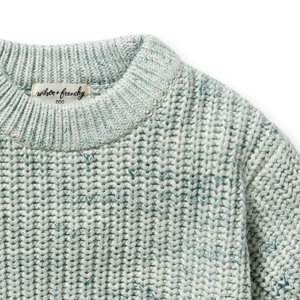 Moss Speckle Organic Knitted Jumper