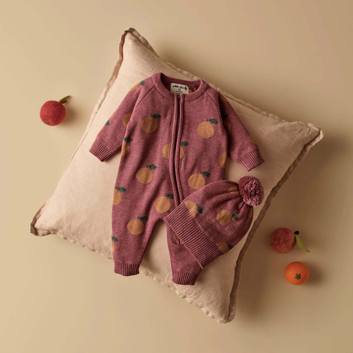 Clementine Organic Knitted Jacquard Growsuit