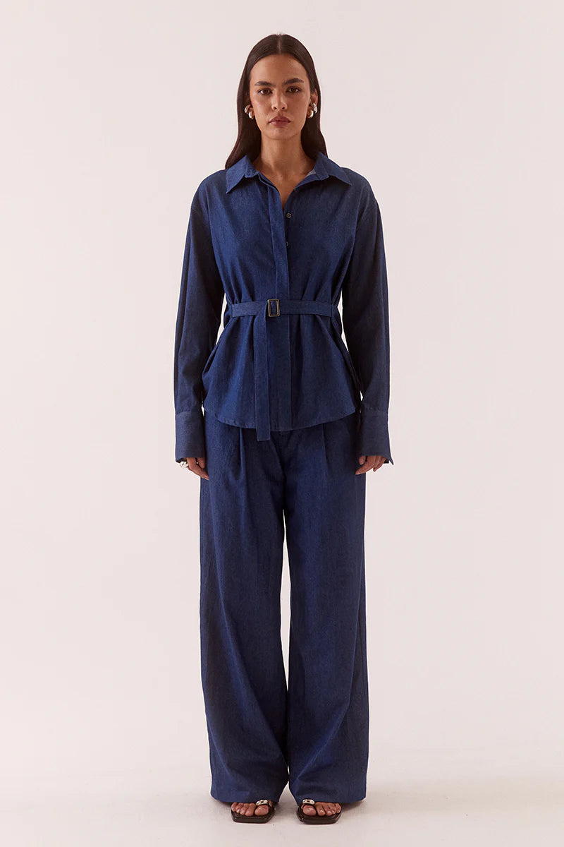 Quinn Shirt Mid-Wash Blue