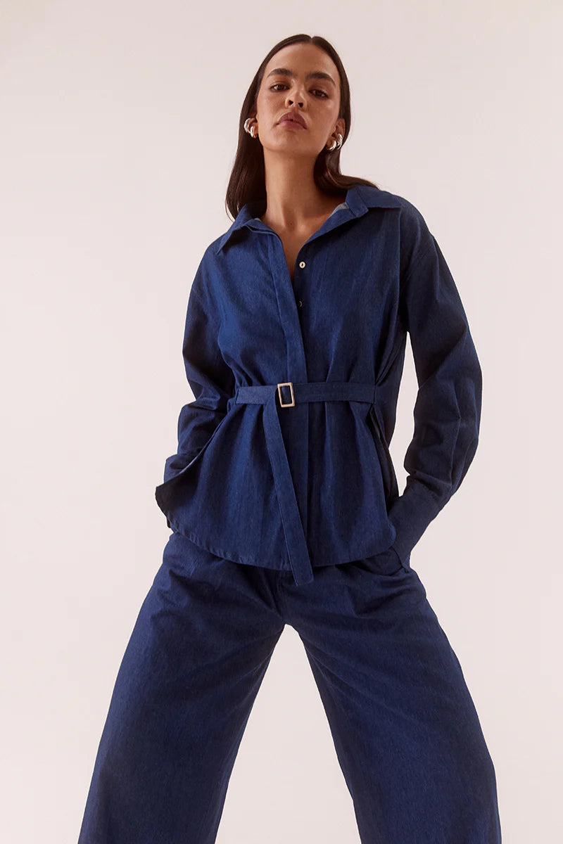 Quinn Shirt Mid-Wash Blue