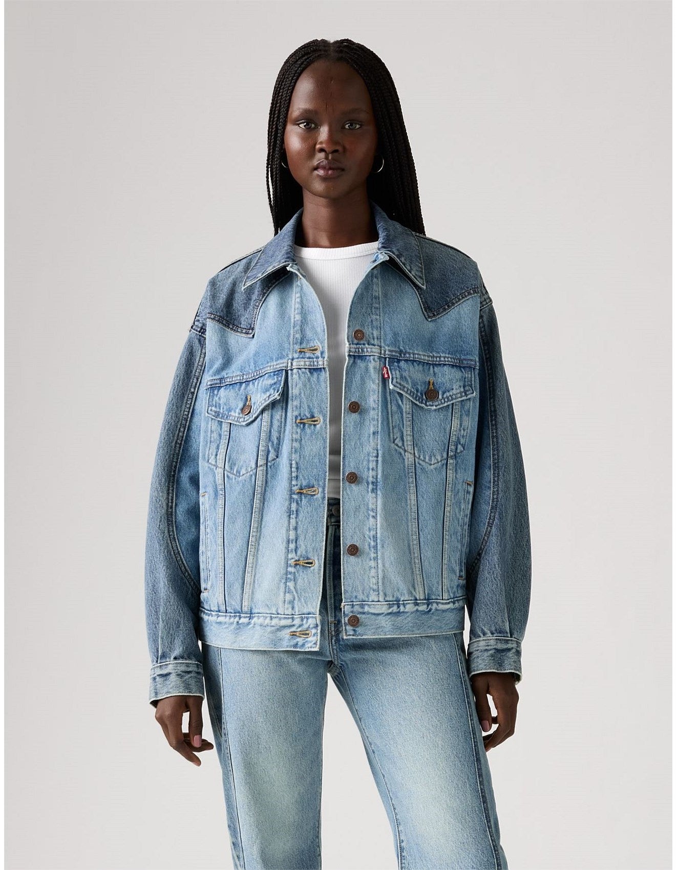 90S Western Pieced Trucker Jacket