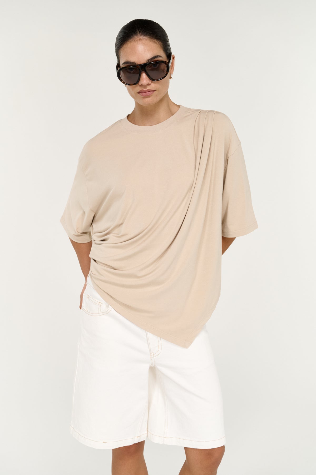 Zelle Draped Oversize Tee