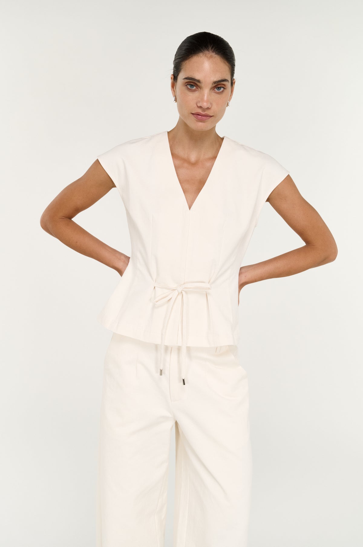 Roselle Tie Front Top