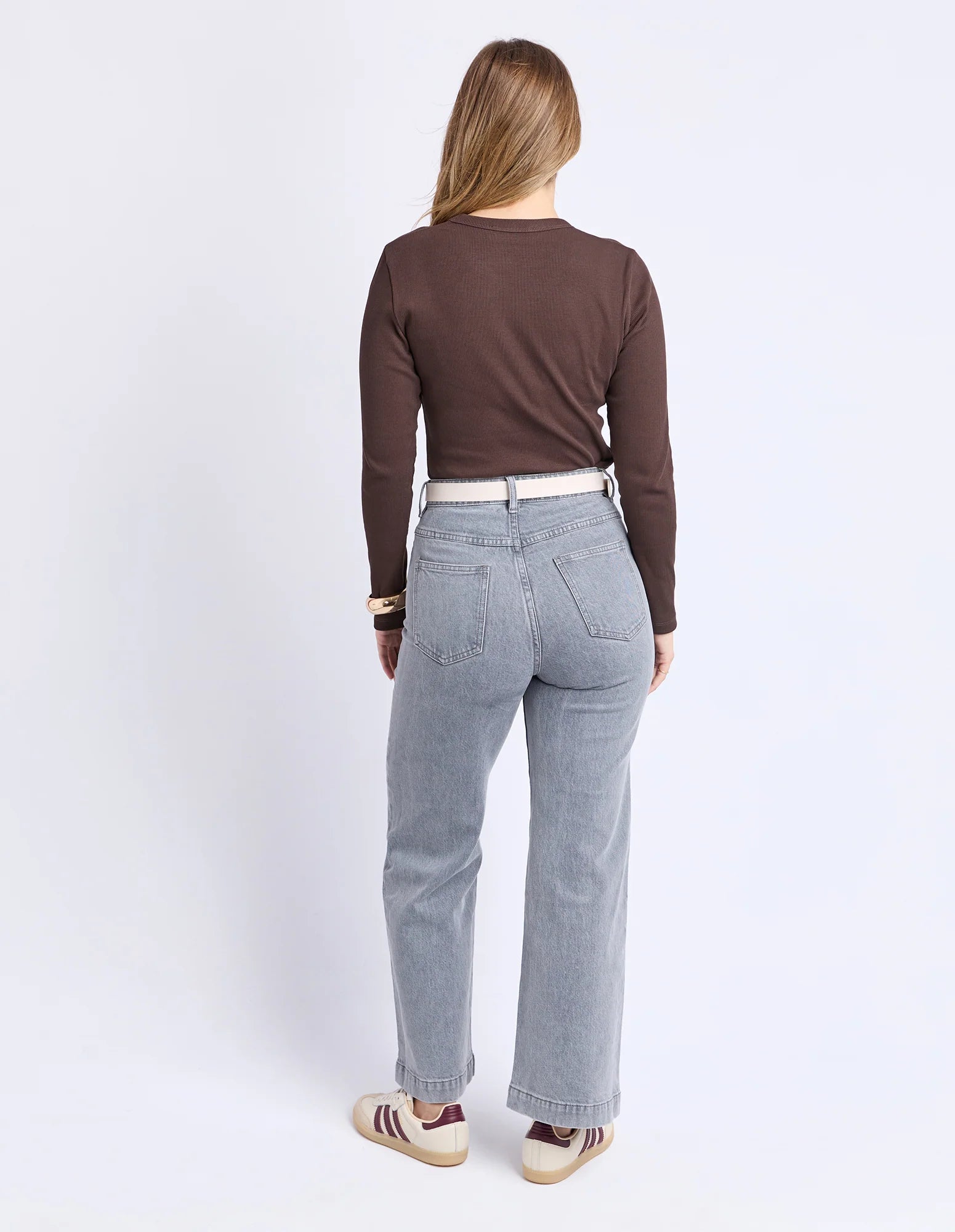 Scoop Rib Long Sleeve Coffee