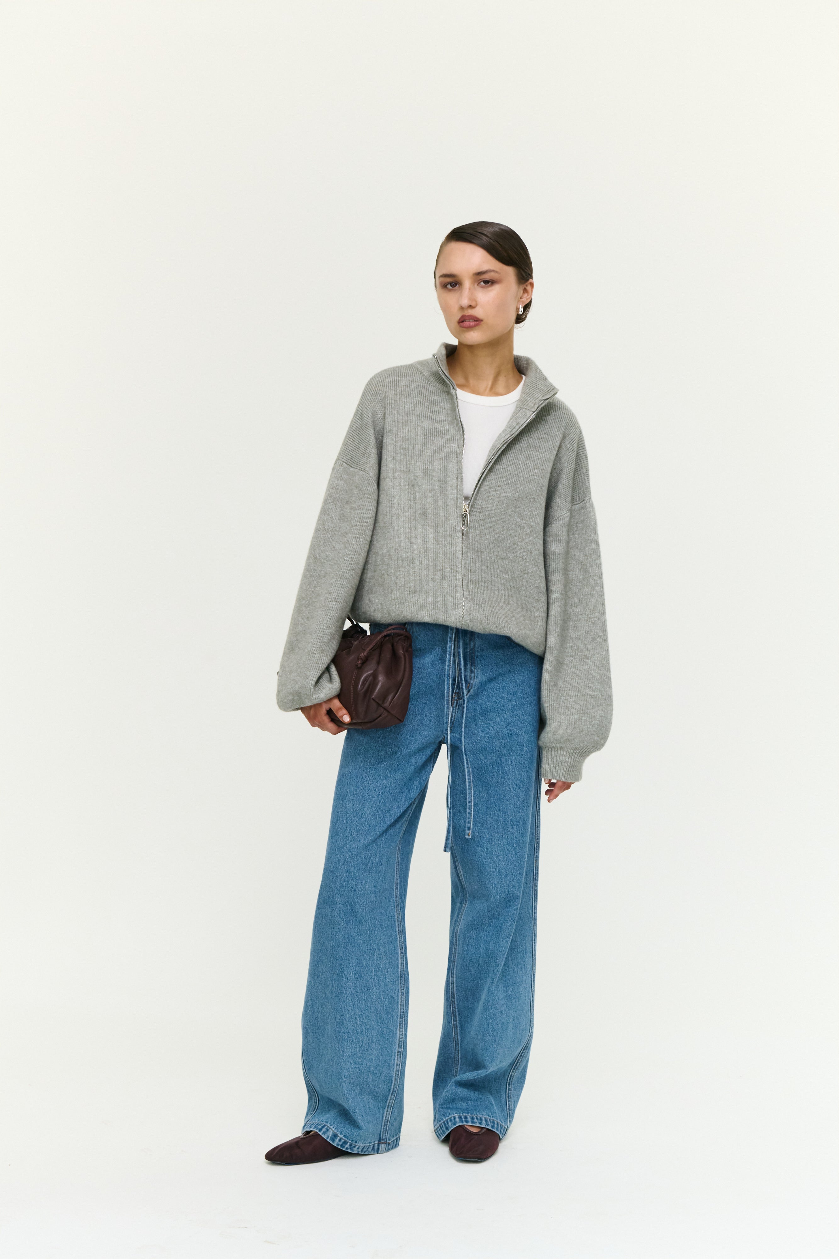 Harlow Overzize Zip Cardigan