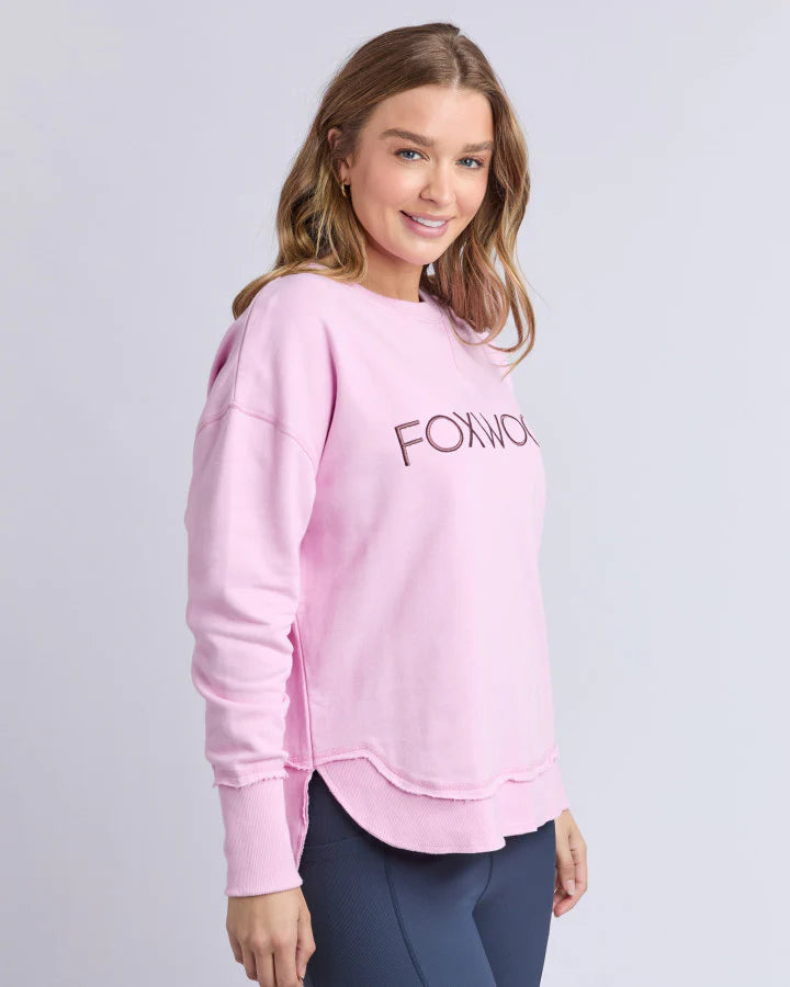 Simplified Metallic Crew Bright Pink