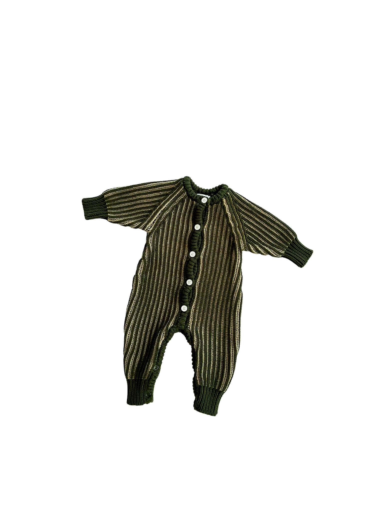 Classic Knit Romper Pesto