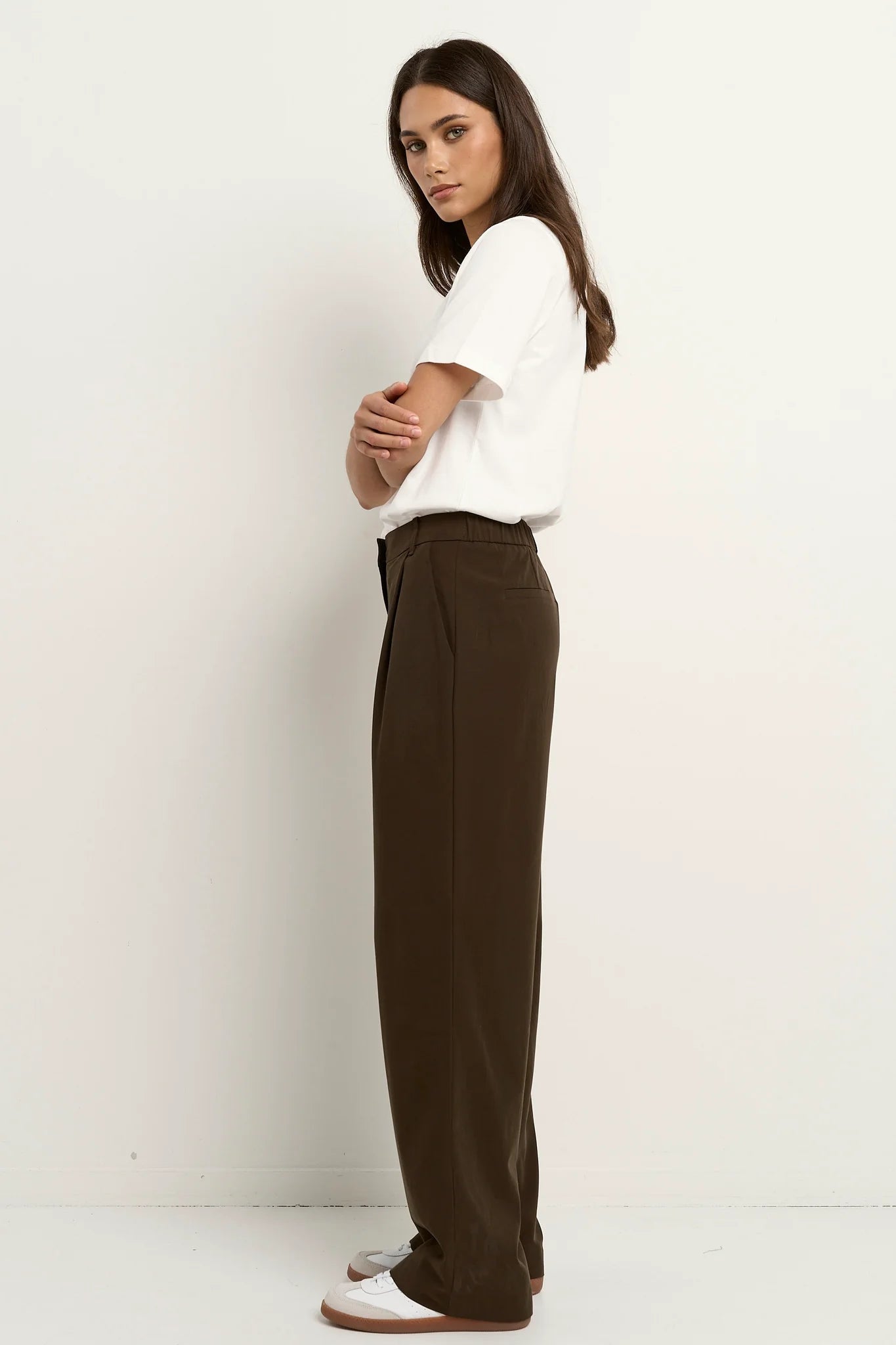 Confidential Chocolate Soft Touch Longer Length Elastic Back Pants