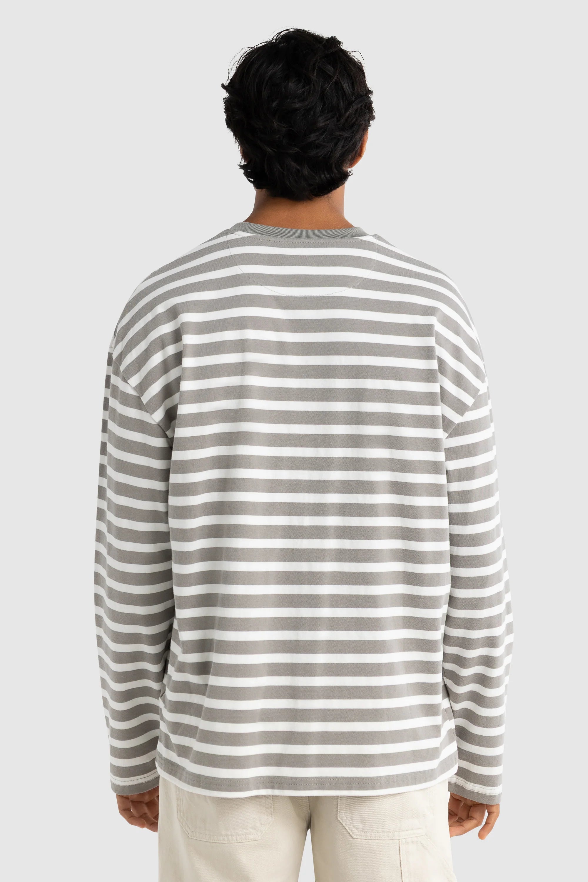 Corey Stripe Long Sleeve T Shirt Sage