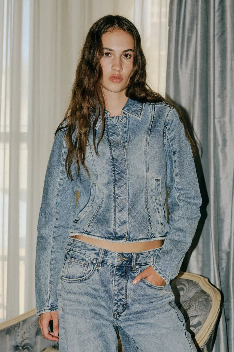 Bias Cut Denim Jacket