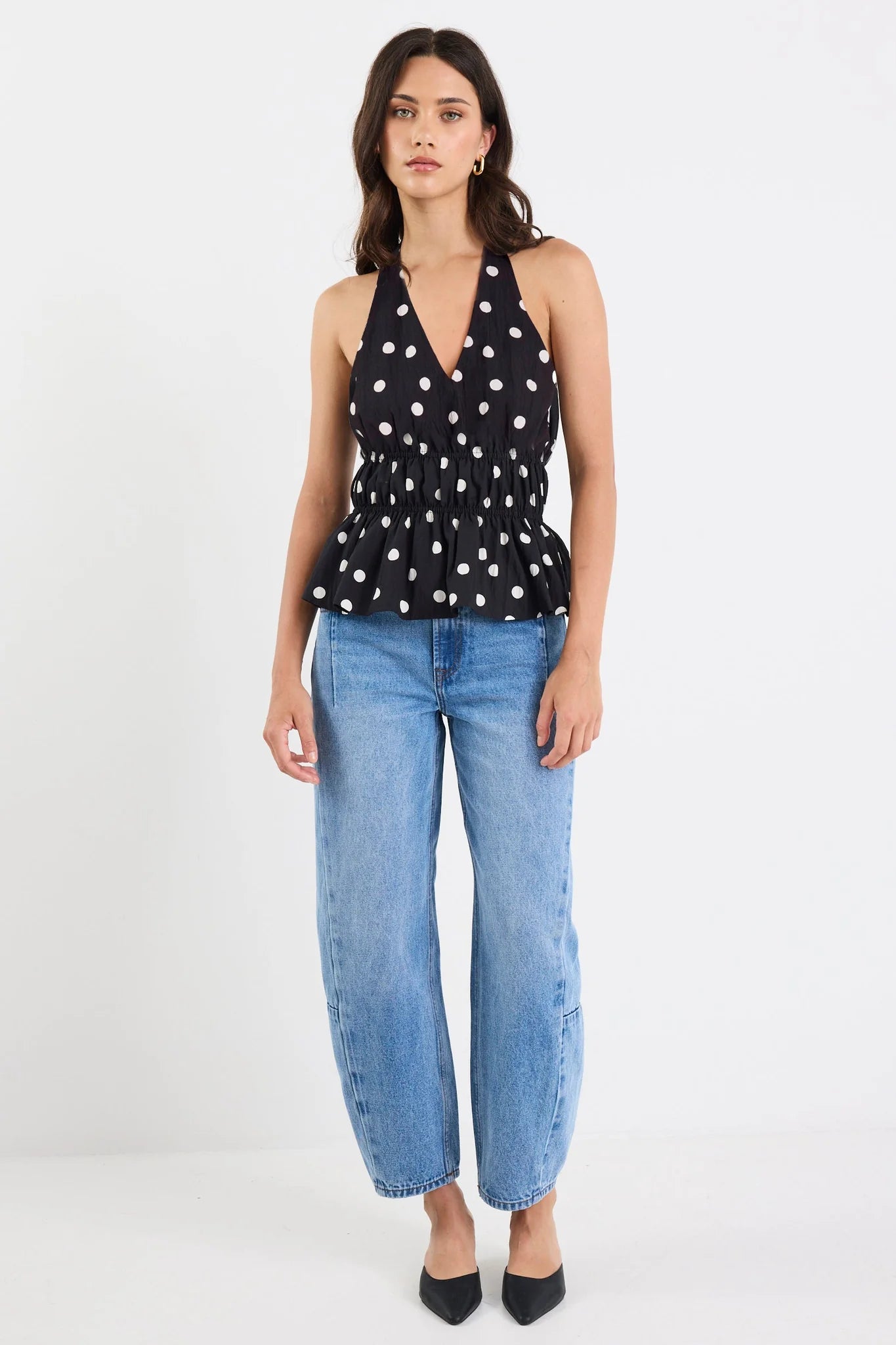 Rouge Black Polka Dot Top