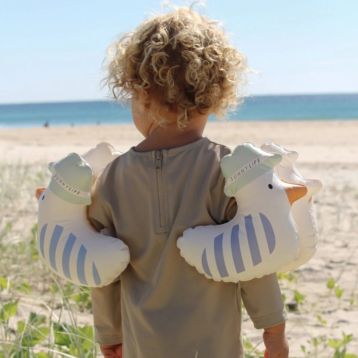Kids Inflatable Arm Bands Sammy the Seagull Blue Stripe