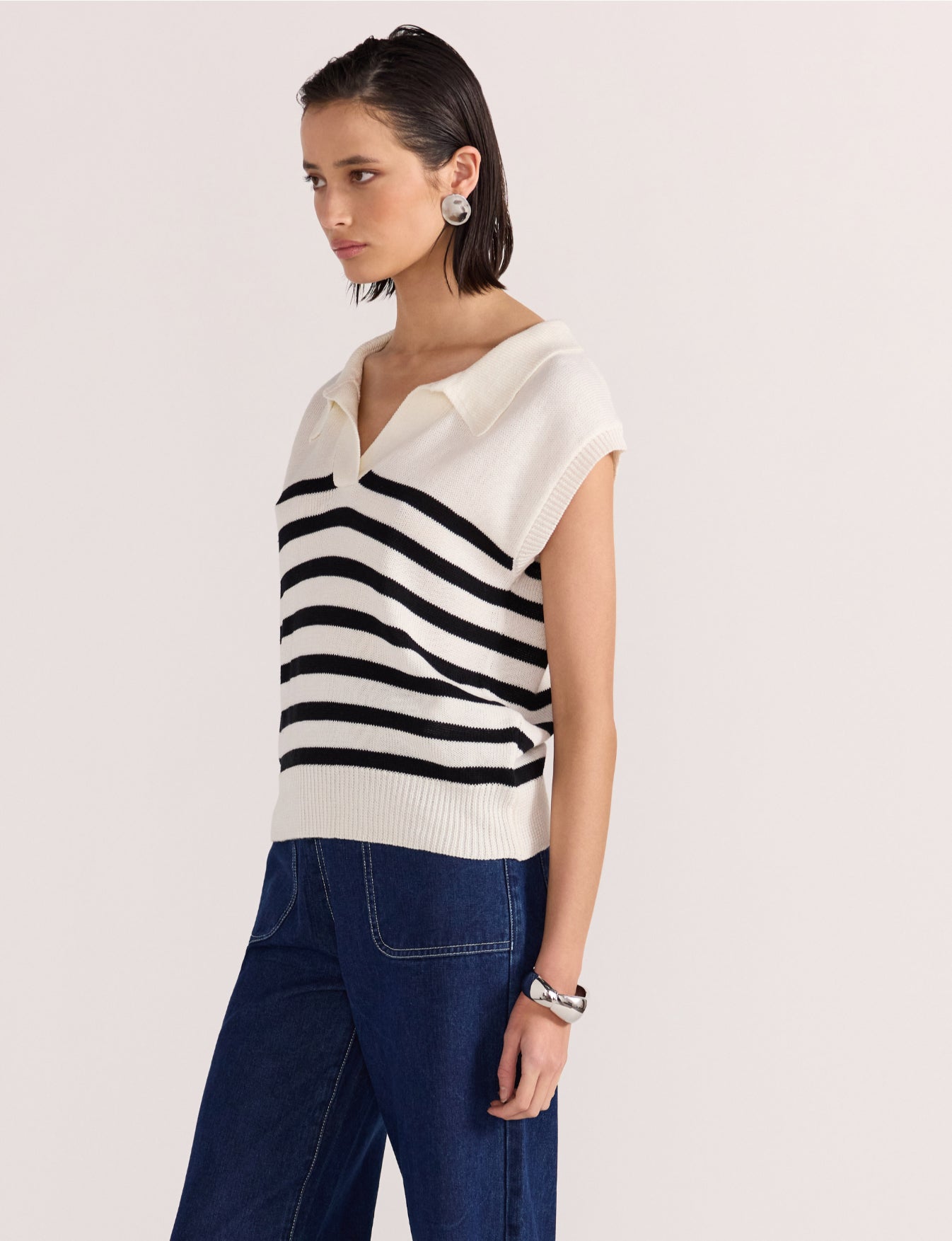 Remi Stripe Polo Knit