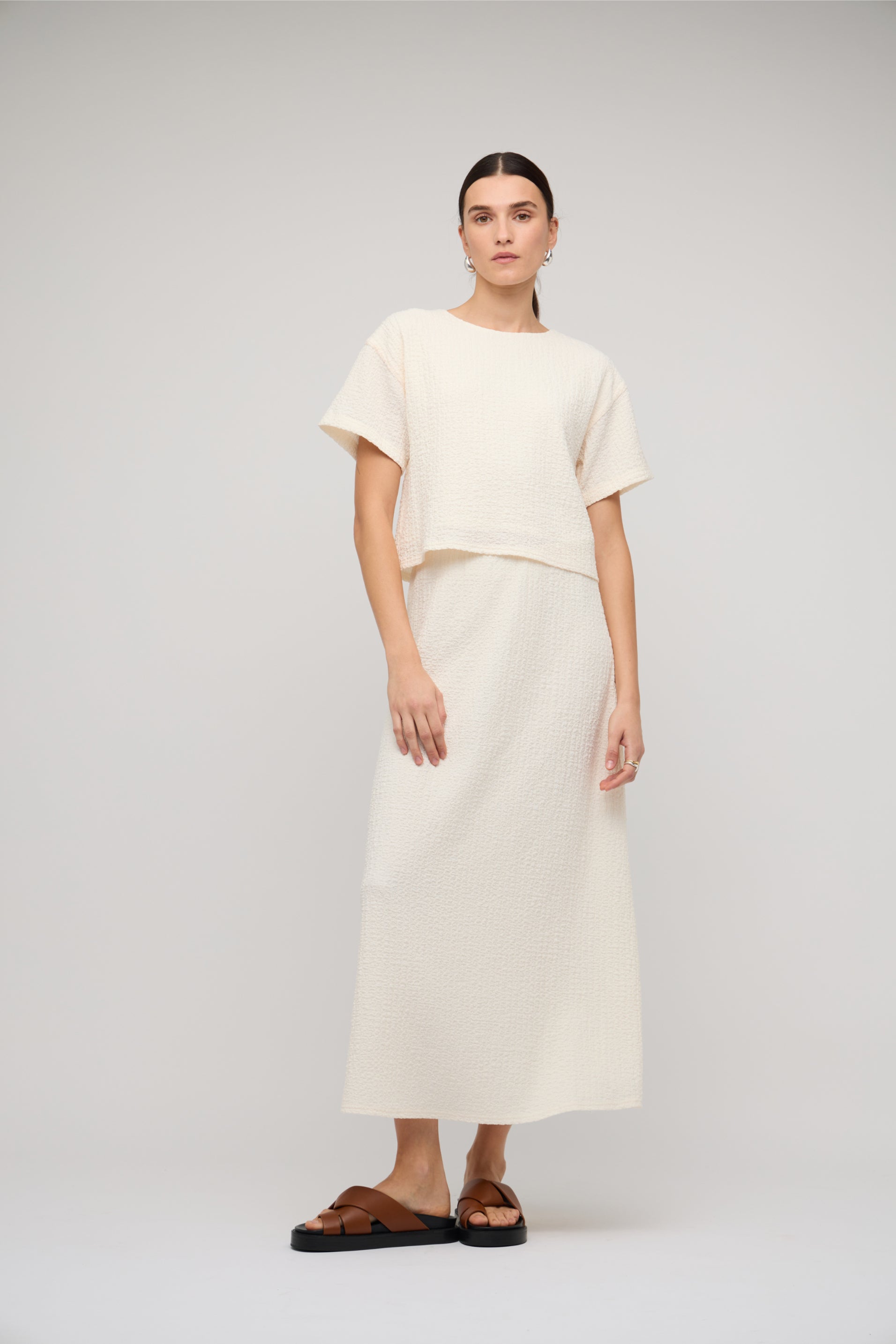 Lyric Midi Skirt - Cream