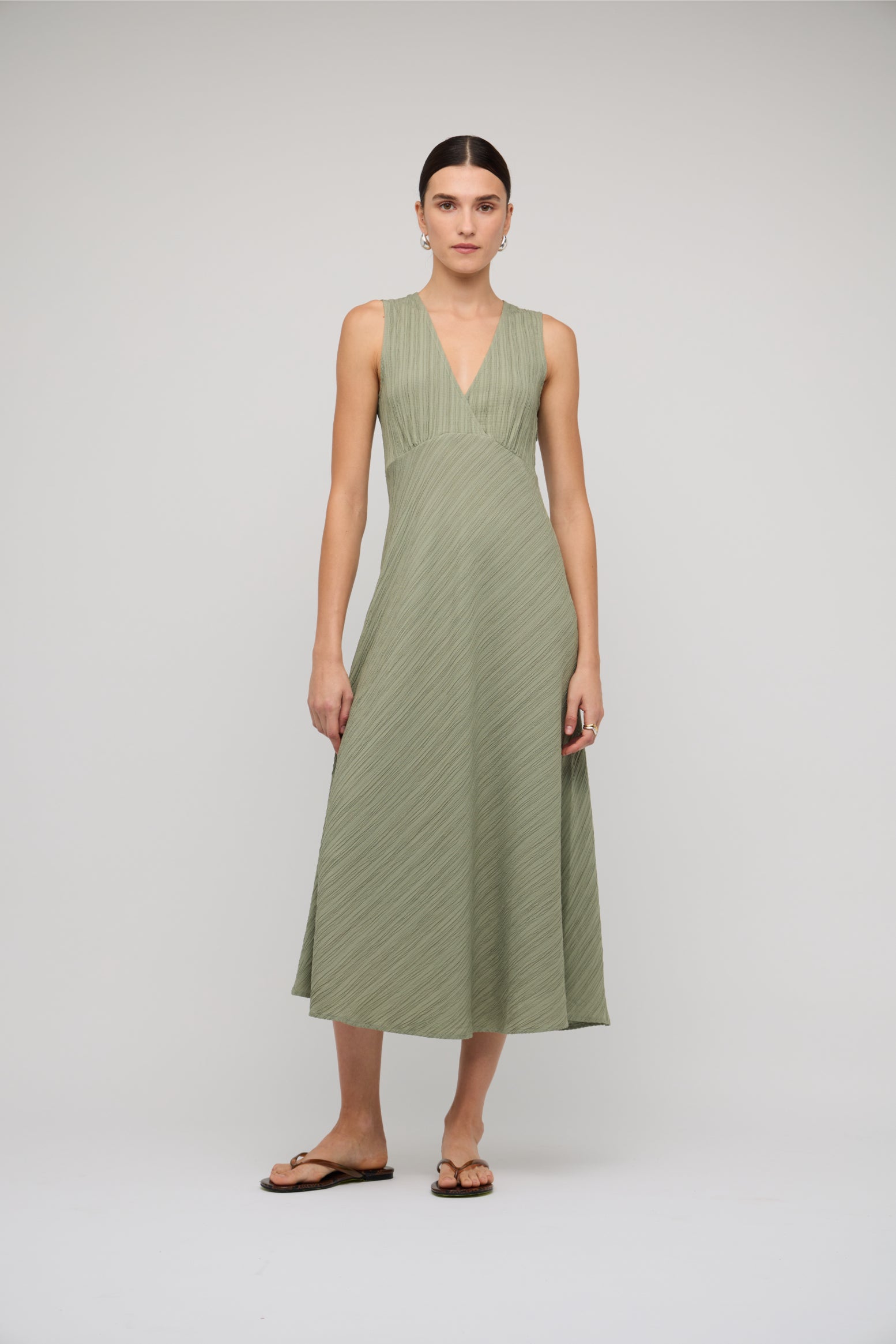 Amira Bias Dress Sage