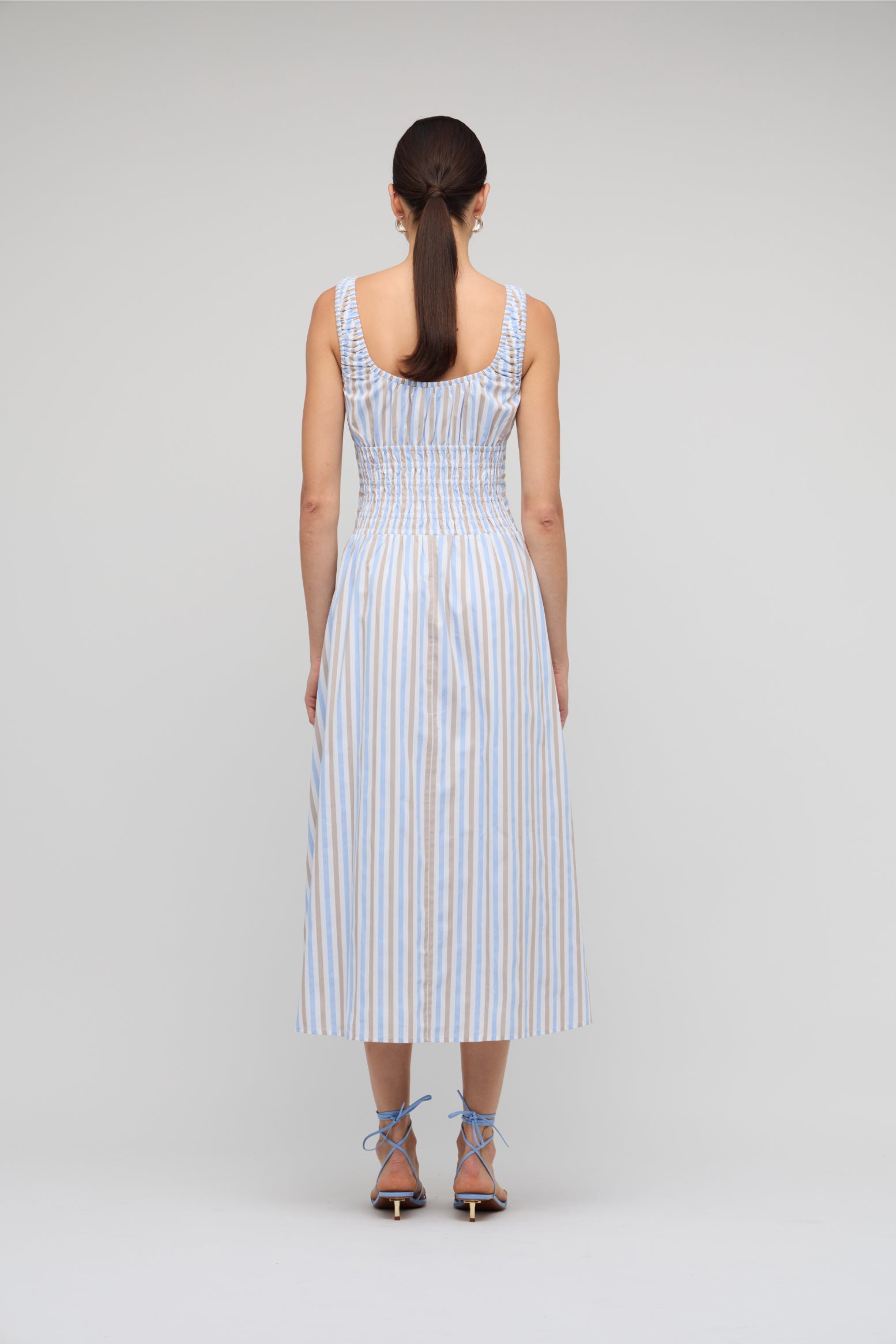 Marcella Shirred Midi Dress
