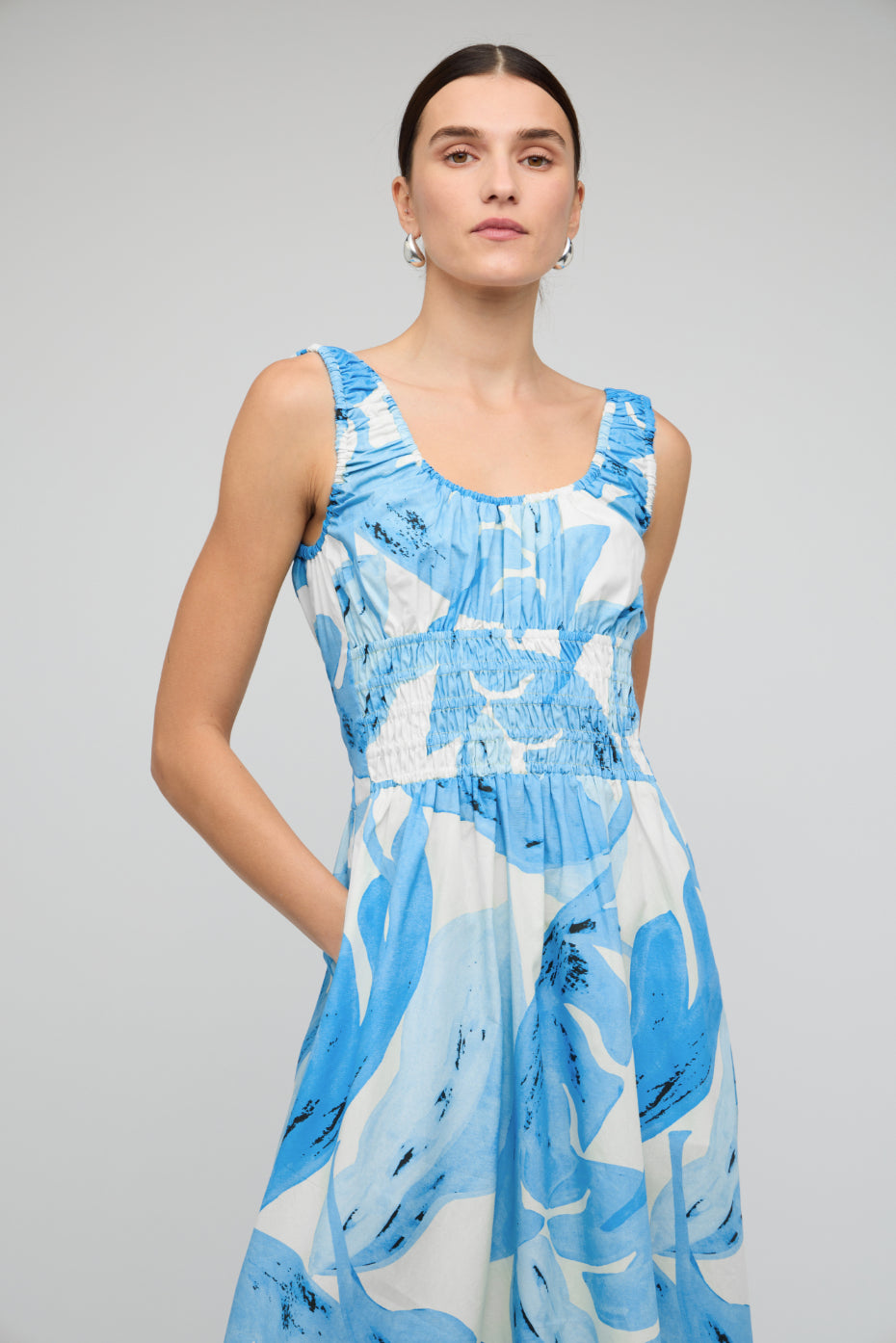 Leilani Shirred Midi Dress
