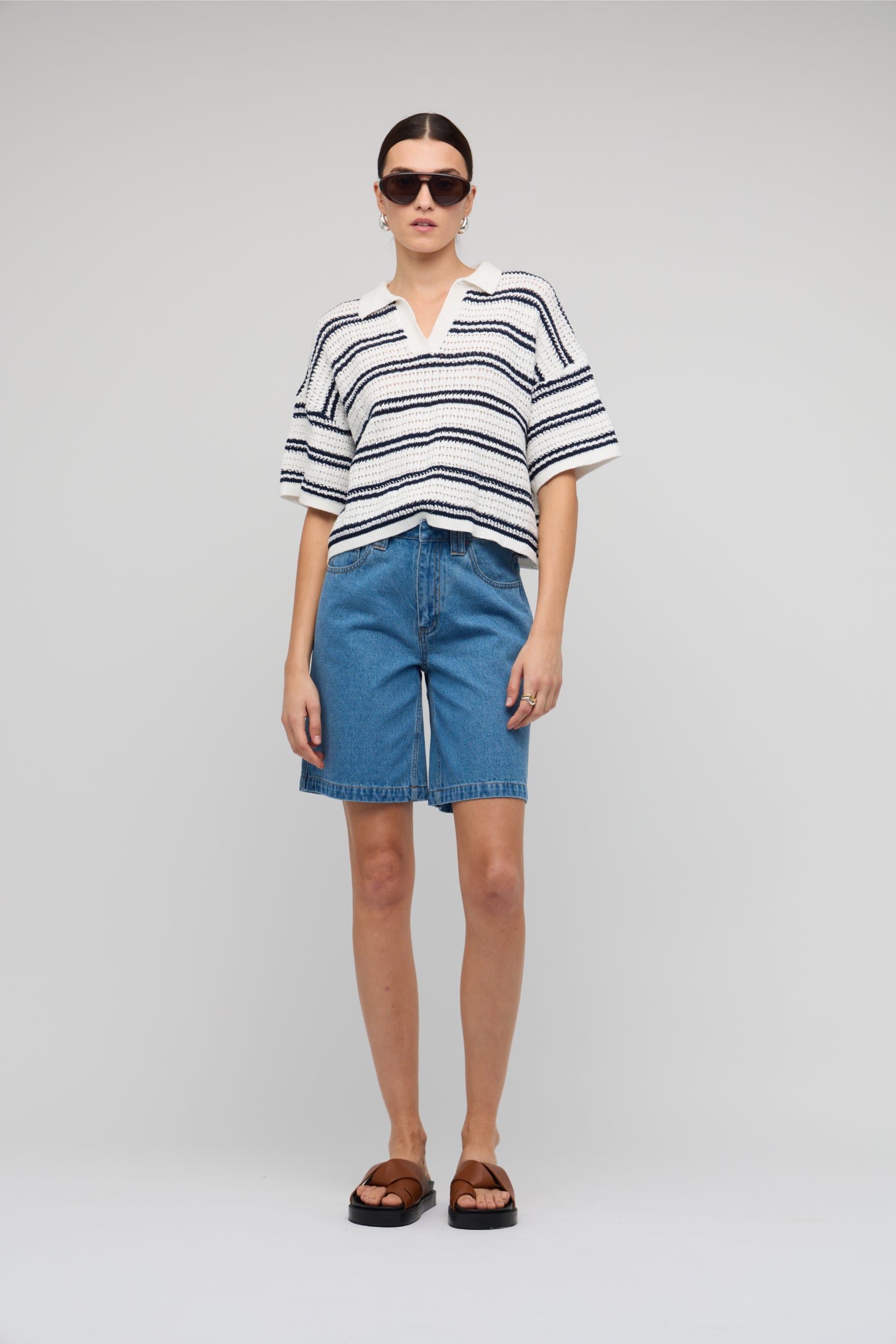 Solstice Knit Polo Top