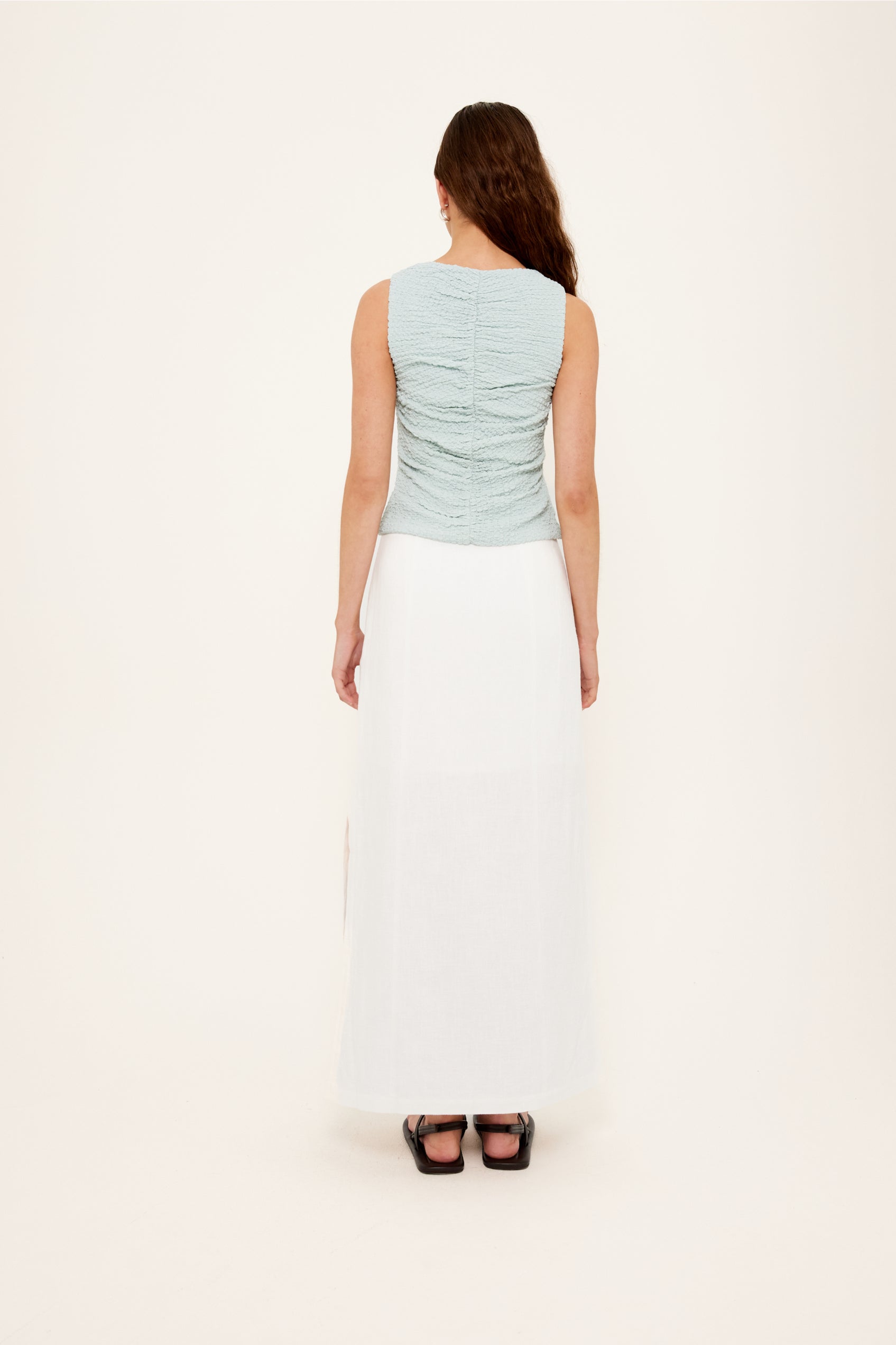 Amelie Gathered Top Seafoam