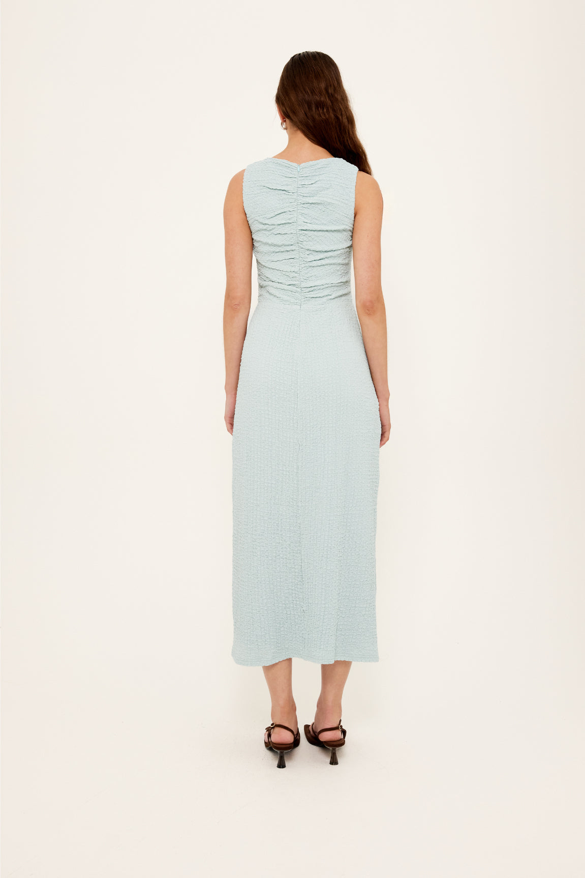 Amelie Gathered Midi Seafoam
