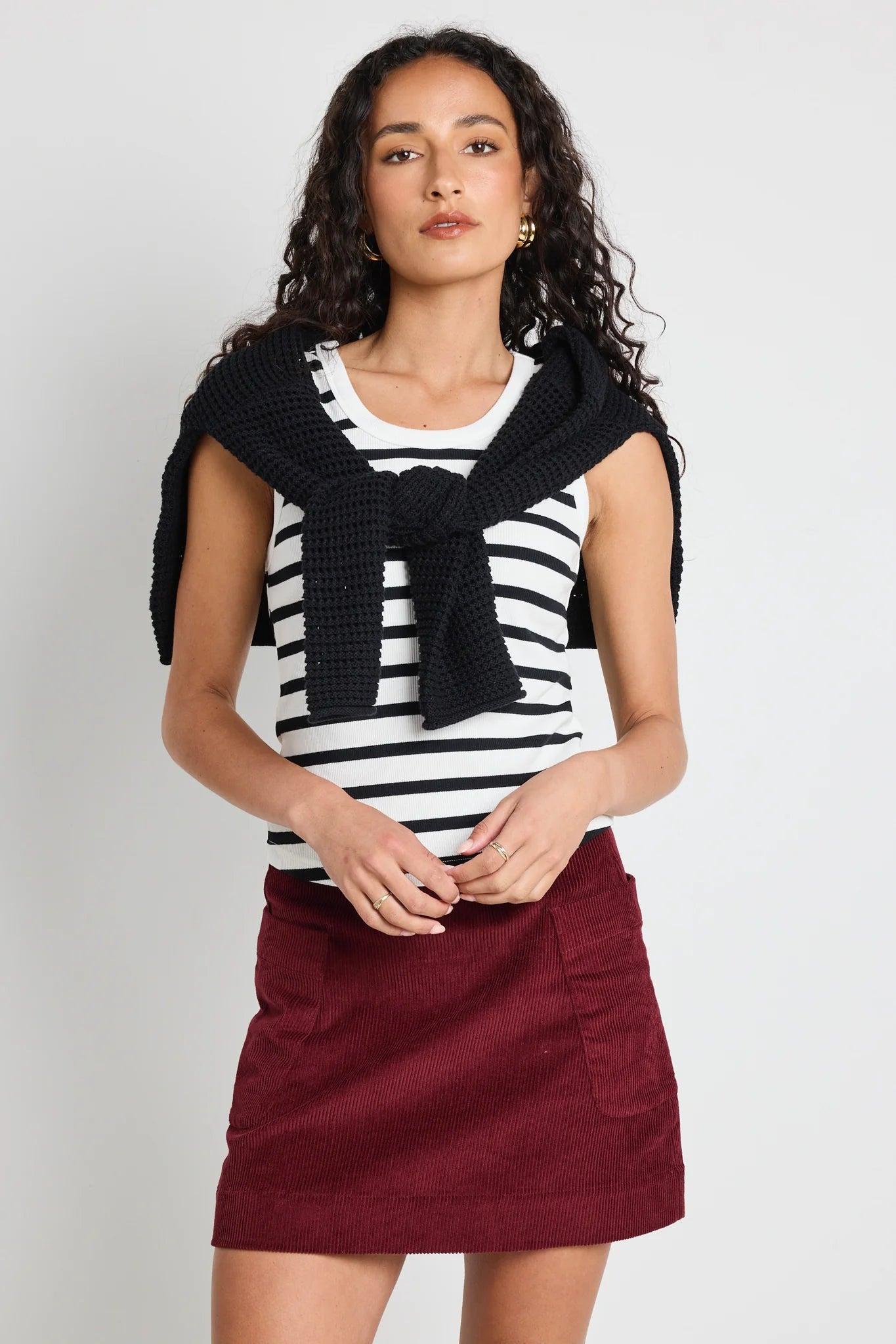 Valid Burgundy Plum Cord Mini Skirt Burgundy