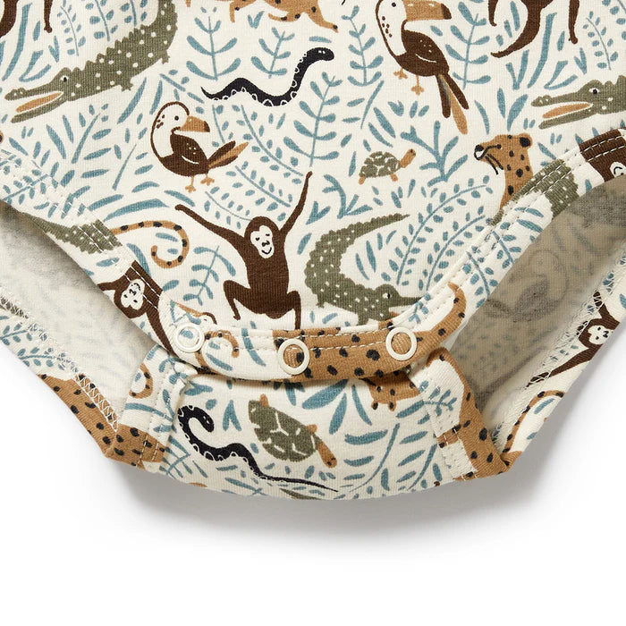 Mini Jungle Organic Henley Bodysuit
