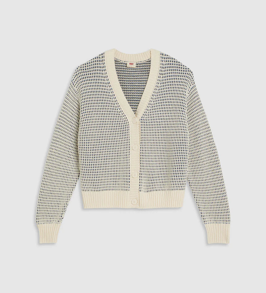 Snowflake Cardigan Butter Cream Stripe