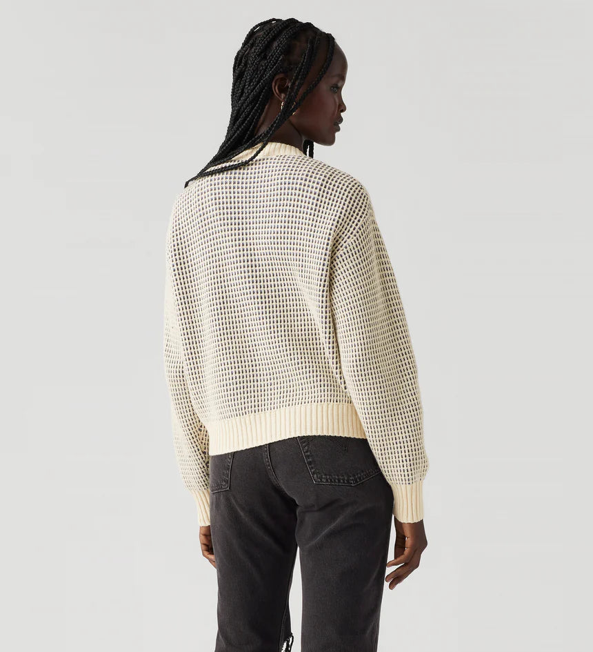 Snowflake Cardigan Butter Cream Stripe