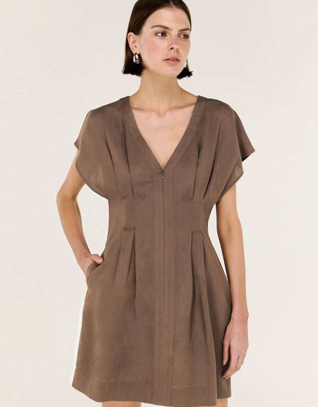 Evian Deep V Mini Dress