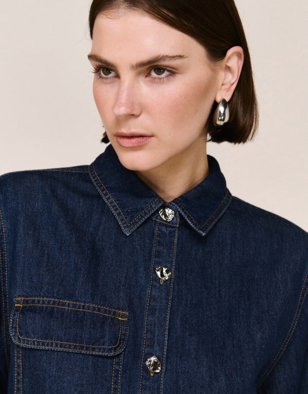 Lea Crop Denim Shirt